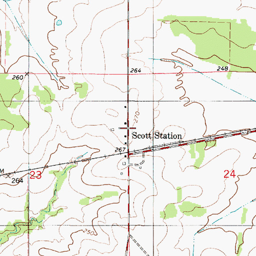Topographic Map of Scott Station, AL