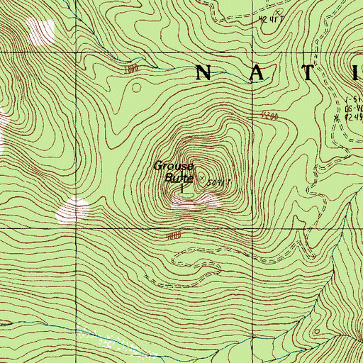 Topographic Map of Grouse Butte, WA