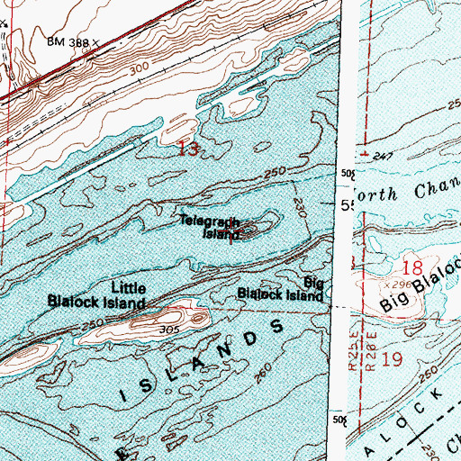 Topographic Map of Telegraph Island, WA