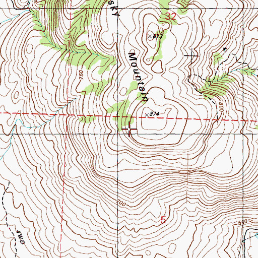 Topographic Map of Whisky Mountain, WA