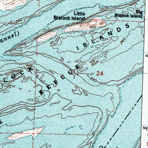 Topographic Map of Blalock Islands, WA