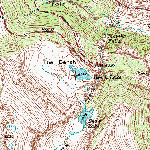 Topographic Map of Bench Lake, WA