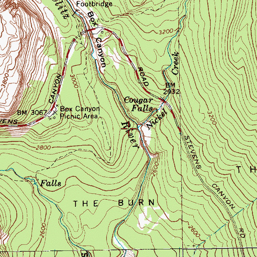 Topographic Map of Box Canyon, WA