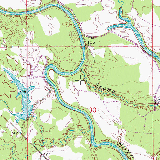 Topographic Map of Scuma Creek, AL