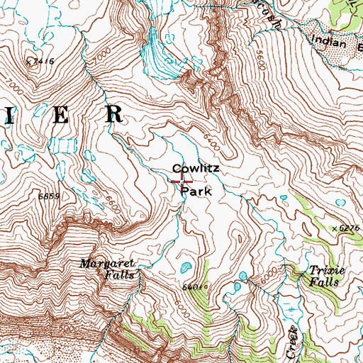Topographic Map of Cowlitz Park, WA