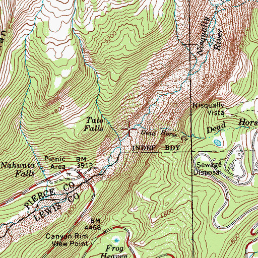 Topographic Map of Dead Horse Creek, WA