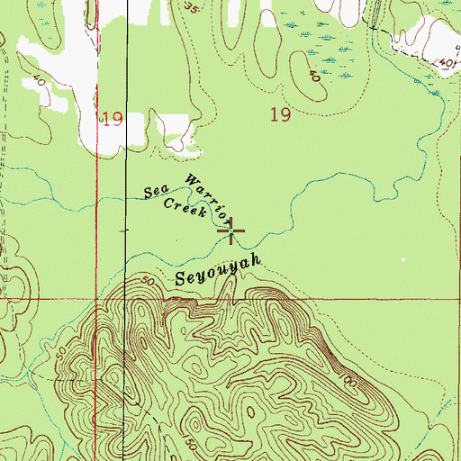 Topographic Map of Sea Warrior Creek, AL