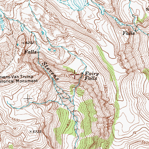 Topographic Map of Fairy Falls, WA