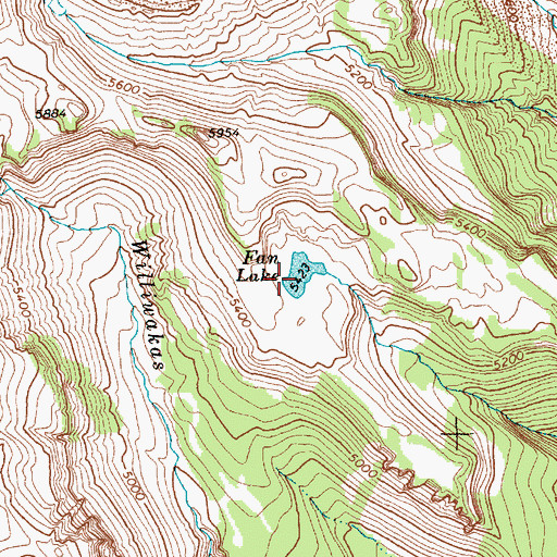 Topographic Map of Fan Lake, WA