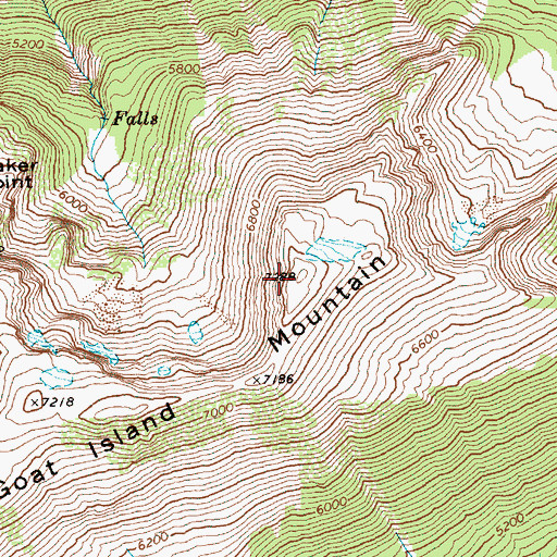 Topographic Map of Goat Island Mountain, WA