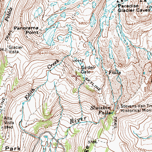 Topographic Map of Golden Gate, WA