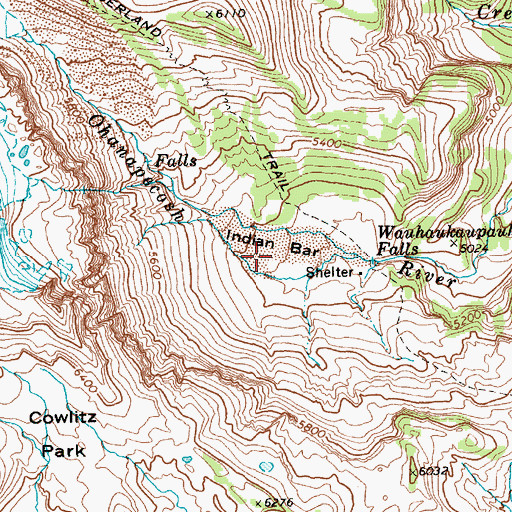 Topographic Map of Indian Bar, WA