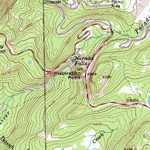 Topographic Map of Inspiration Point, WA