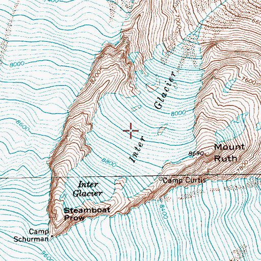 Topographic Map of Inter Glacier, WA