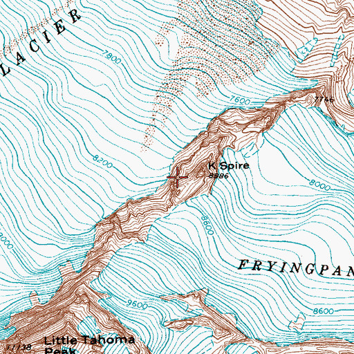 Topographic Map of K Spire, WA