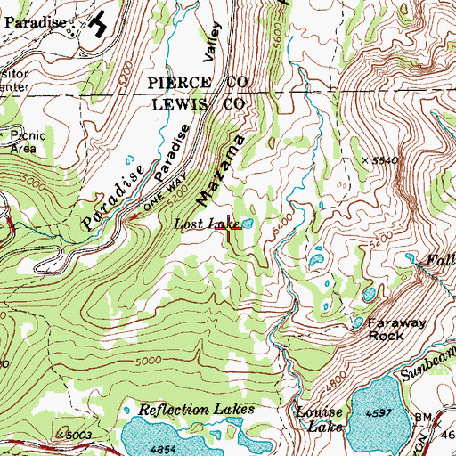 Topographic Map of Lost Lake, WA