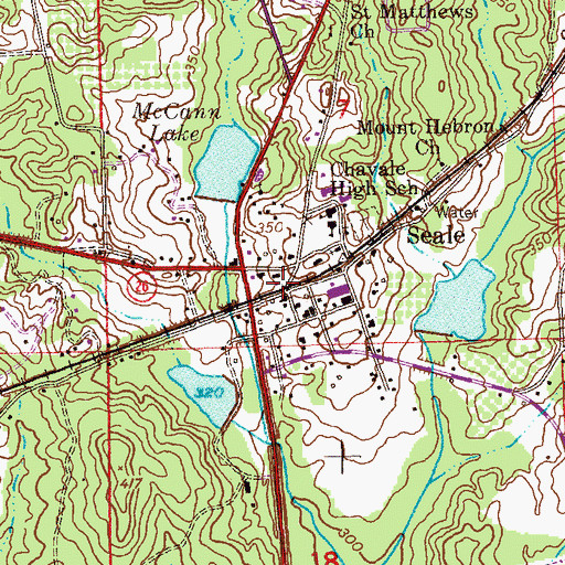 Topographic Map of Seale, AL