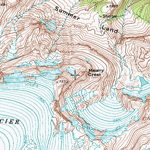 Topographic Map of Meany Crest, WA