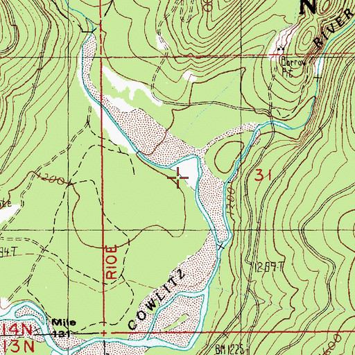 Topographic Map of Muddy Fork Cowlitz River, WA