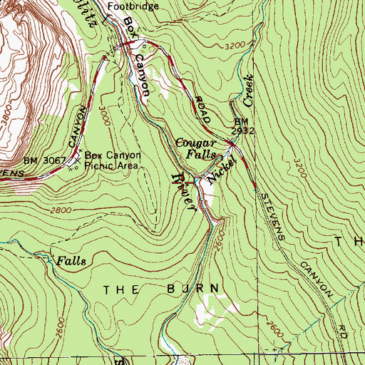 Topographic Map of Nickel Creek, WA