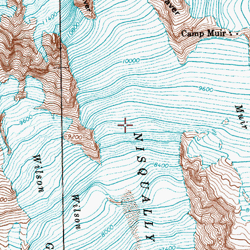Topographic Map of Nisqually Glacier, WA