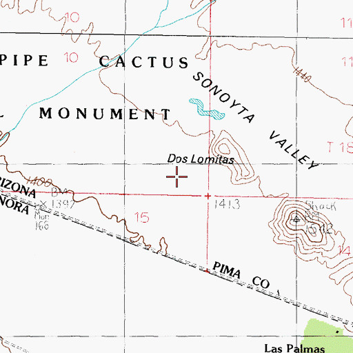 Topographic Map of Dos Lomitas Ranch Picnic Area, AZ