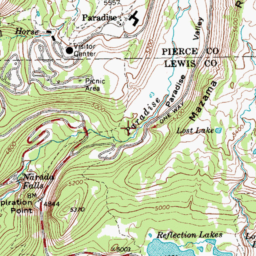 Topographic Map of Paradise Valley, WA