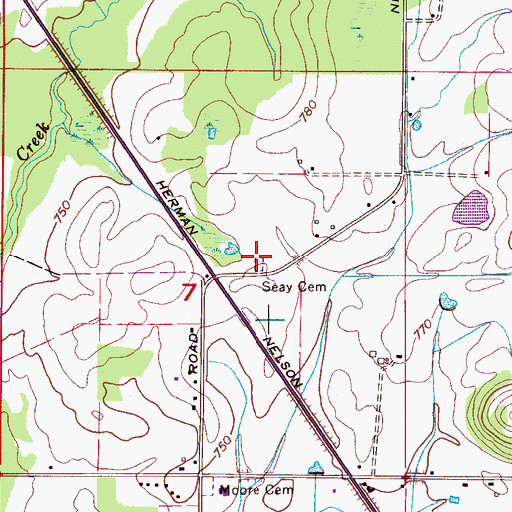 Topographic Map of Seay Cemetery, AL