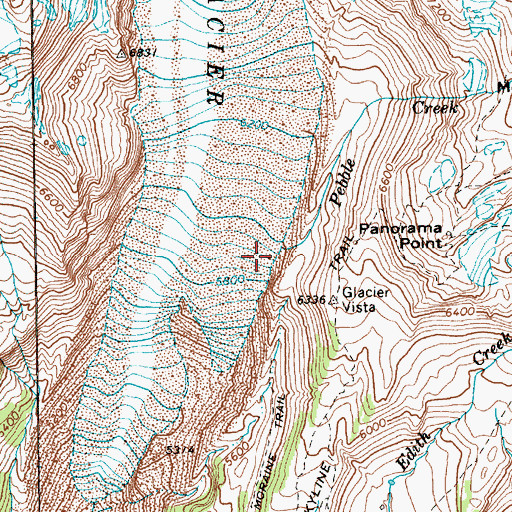 Topographic Map of Pebble Creek, WA