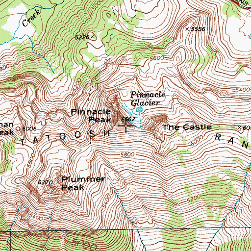 Topographic Map of Pinnacle Glacier, WA