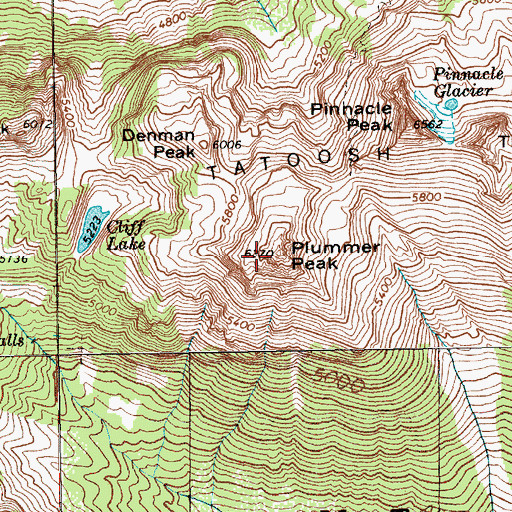 Topographic Map of Plummer Peak, WA