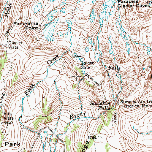 Topographic Map of Skyline Trail, WA