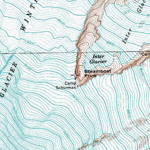 Topographic Map of Steamboat Prow, WA