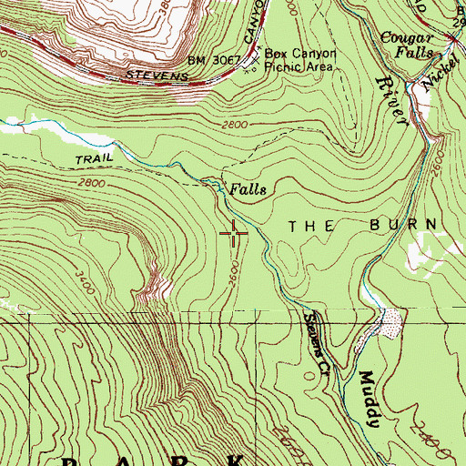 Topographic Map of Stevens Canyon, WA