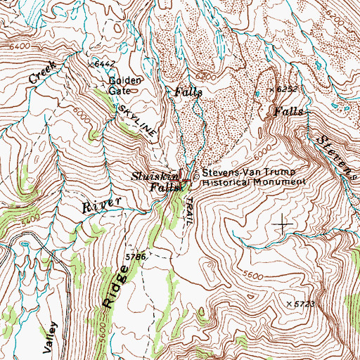 Topographic Map of Stevens-Van Trump Historical Monument, WA
