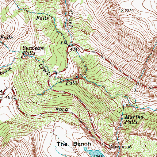 Topographic Map of Sunbeam Creek, WA