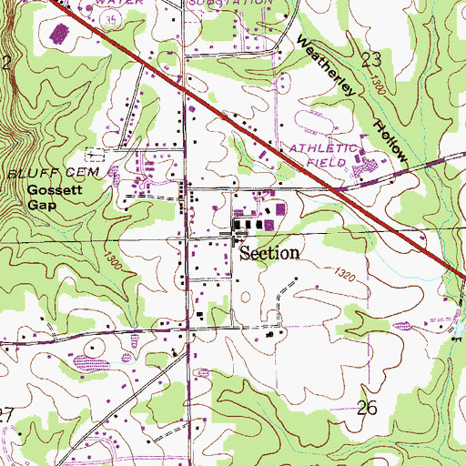 Topographic Map of Section, AL