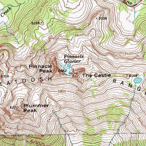 Topographic Map of The Castle, WA