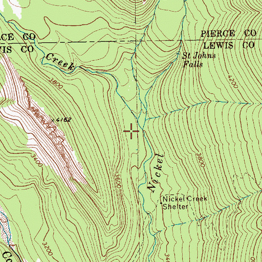 Topographic Map of Twin Falls Creek, WA