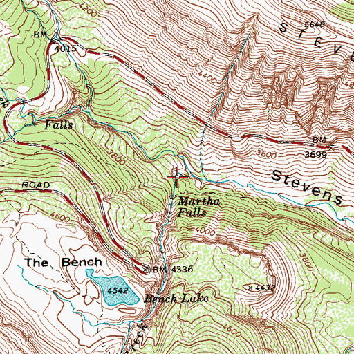 Topographic Map of Unicorn Creek, WA