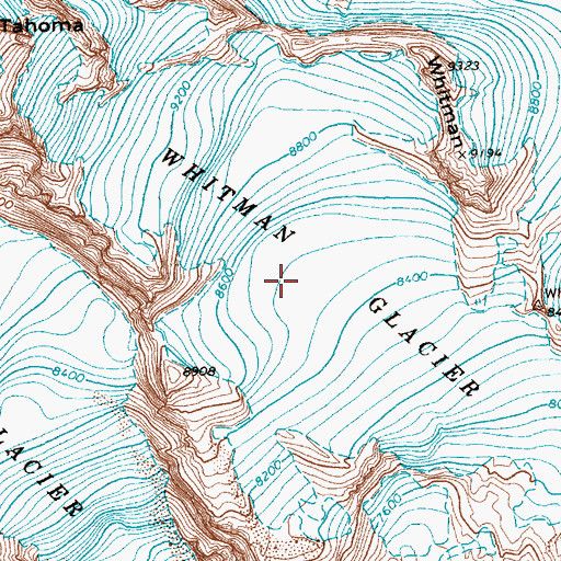 Topographic Map of Whitman Glacier, WA