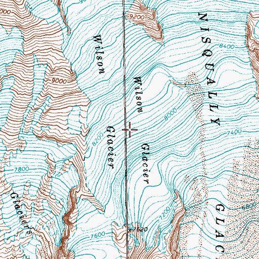 Topographic Map of Wilson Glacier, WA