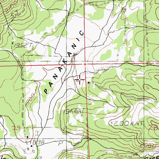 Topographic Map of Panakanic, WA