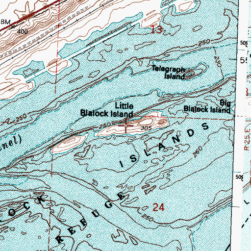Topographic Map of Little Blalock Island, WA