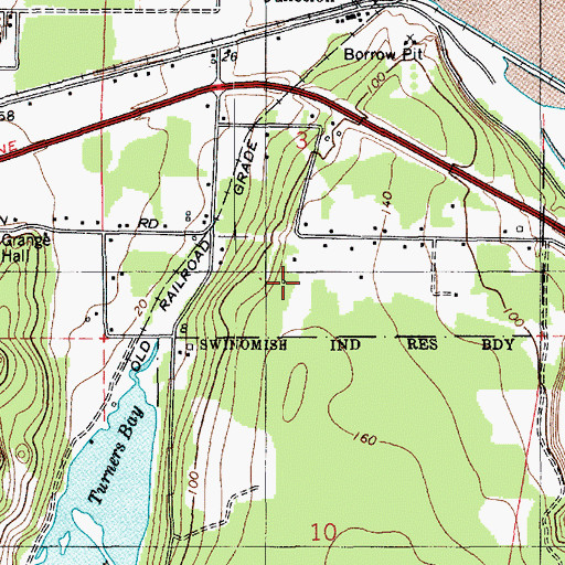 Topographic Map of Becker's Landing, WA