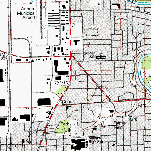Topographic Map of Auburn Fire Department Heliport, WA