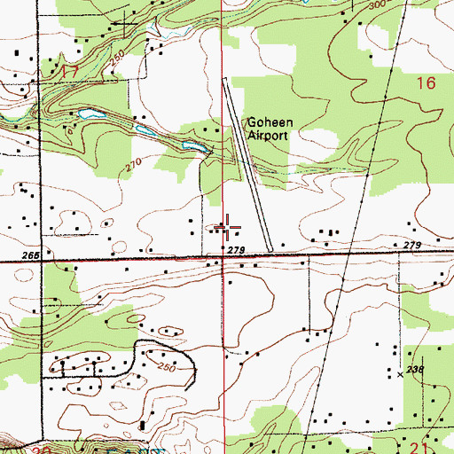 Topographic Map of Goheen Airport, WA