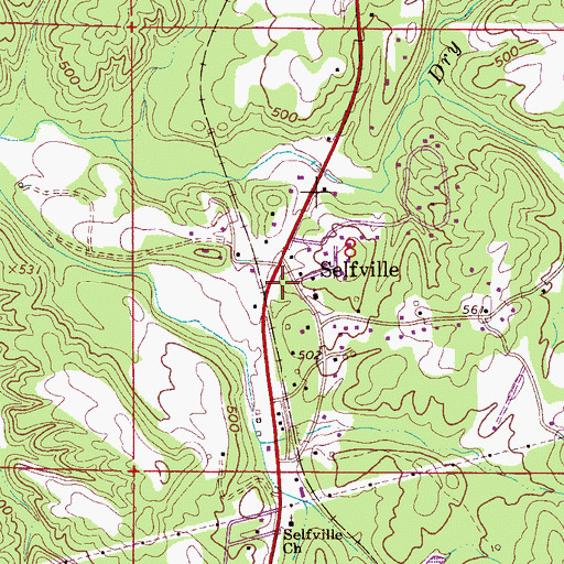 Topographic Map of Selfville, AL
