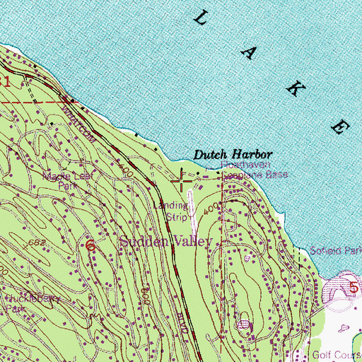 Topographic Map of Floathaven Airstrip, WA