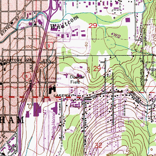 Topographic Map of Civic Field Parking Area Heliport, WA
